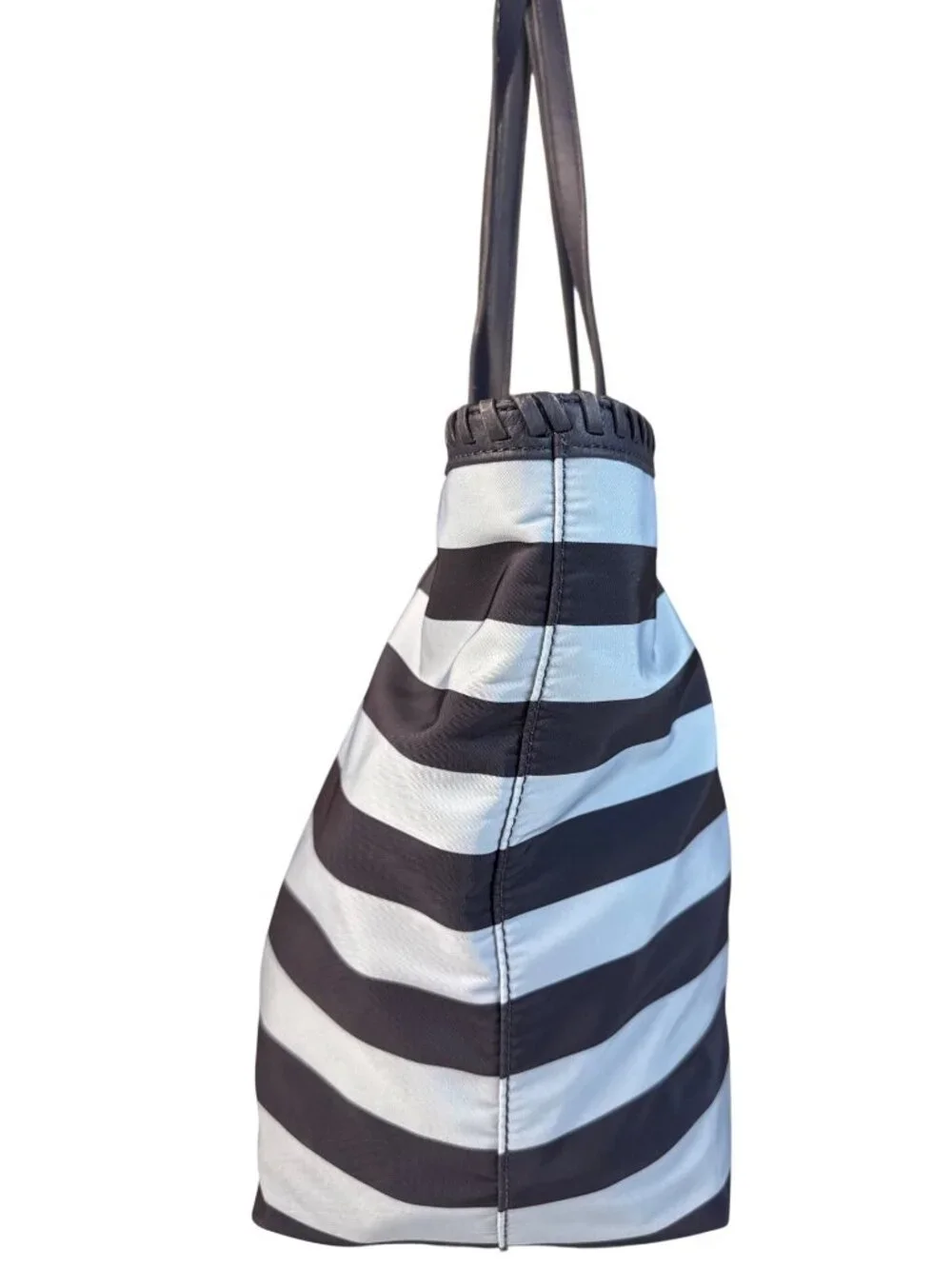 Tory Burch Striped Tote Bag Navy & White 16